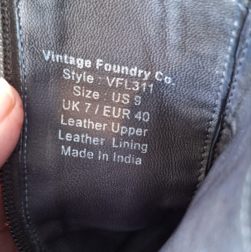 Vintage Foundry Black Leather Harness Boots Size 9 - Picture 8 of 8